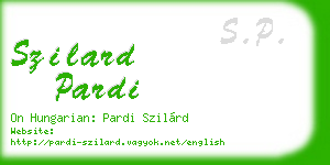 szilard pardi business card